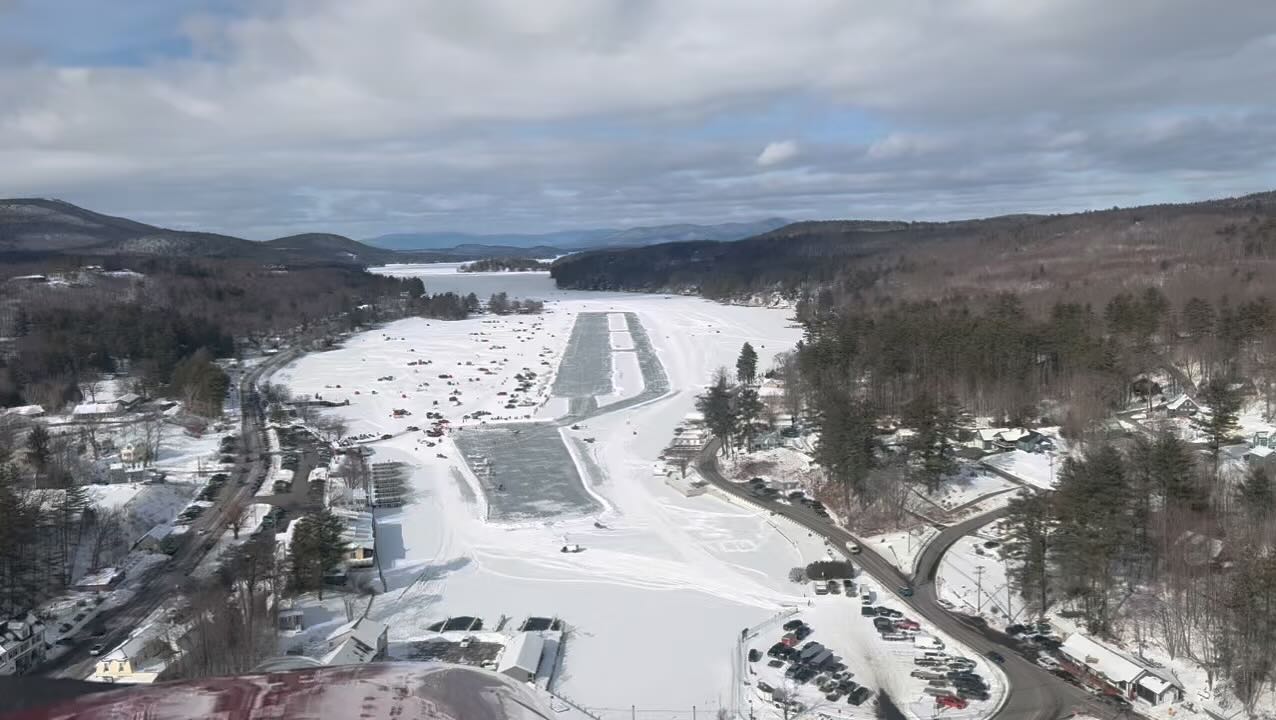 Arial view of Alton Bay seaplane base