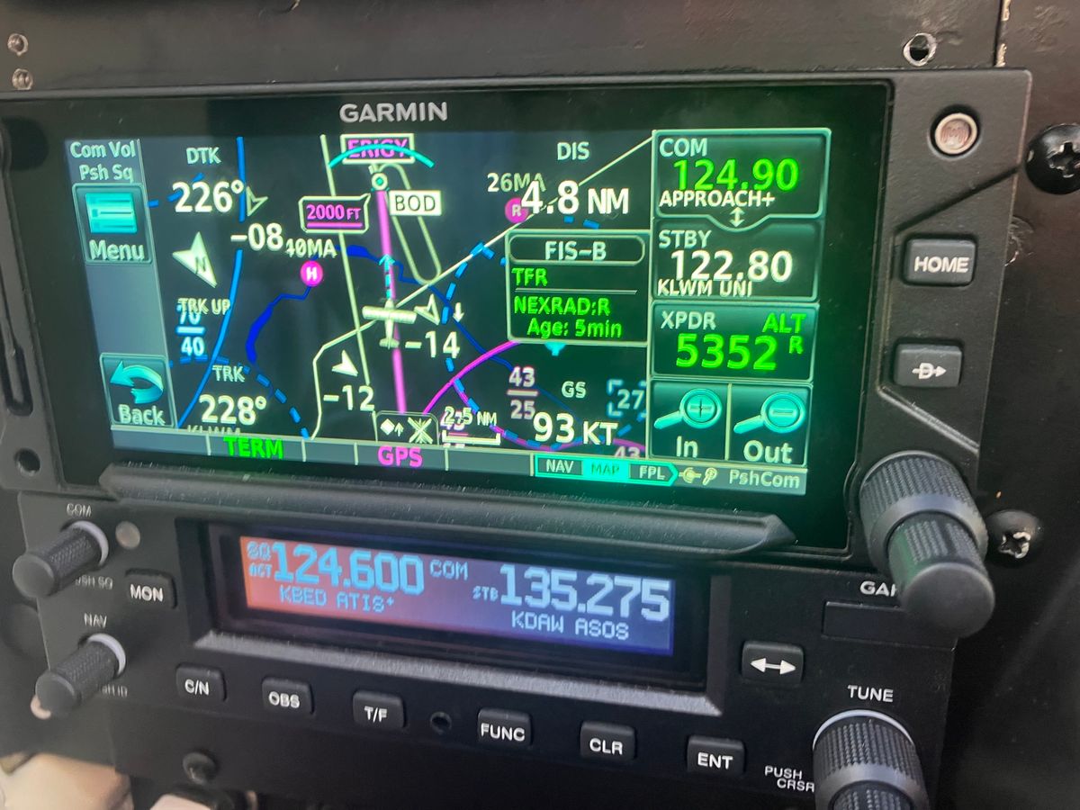 Garmin GTN 650 GPS and secondary nav/comm radio on N3472C