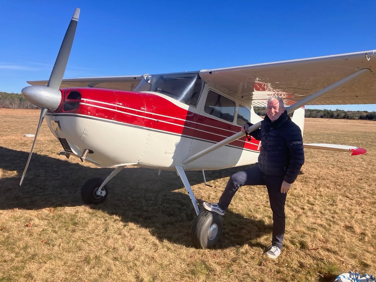 Student pilot with aircraft